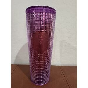 Starbucks Summer 2021 Pink Purple Ombre 24oz Grid Cold Cup Tumbler - No Straw
